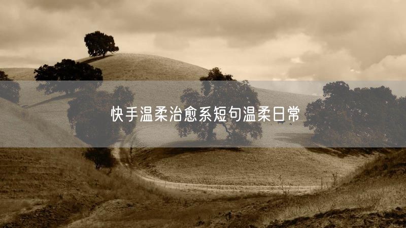 快手温柔治愈系短句温柔日常