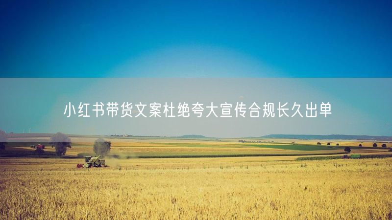 小红书带货文案杜绝夸大宣传合规长久出单