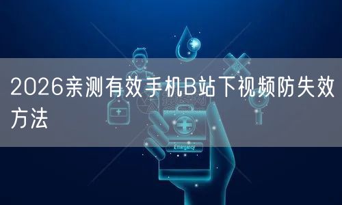 2026亲测有效手机B站下视频防失效方法