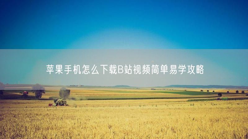 苹果手机怎么下载B站视频简单易学攻略